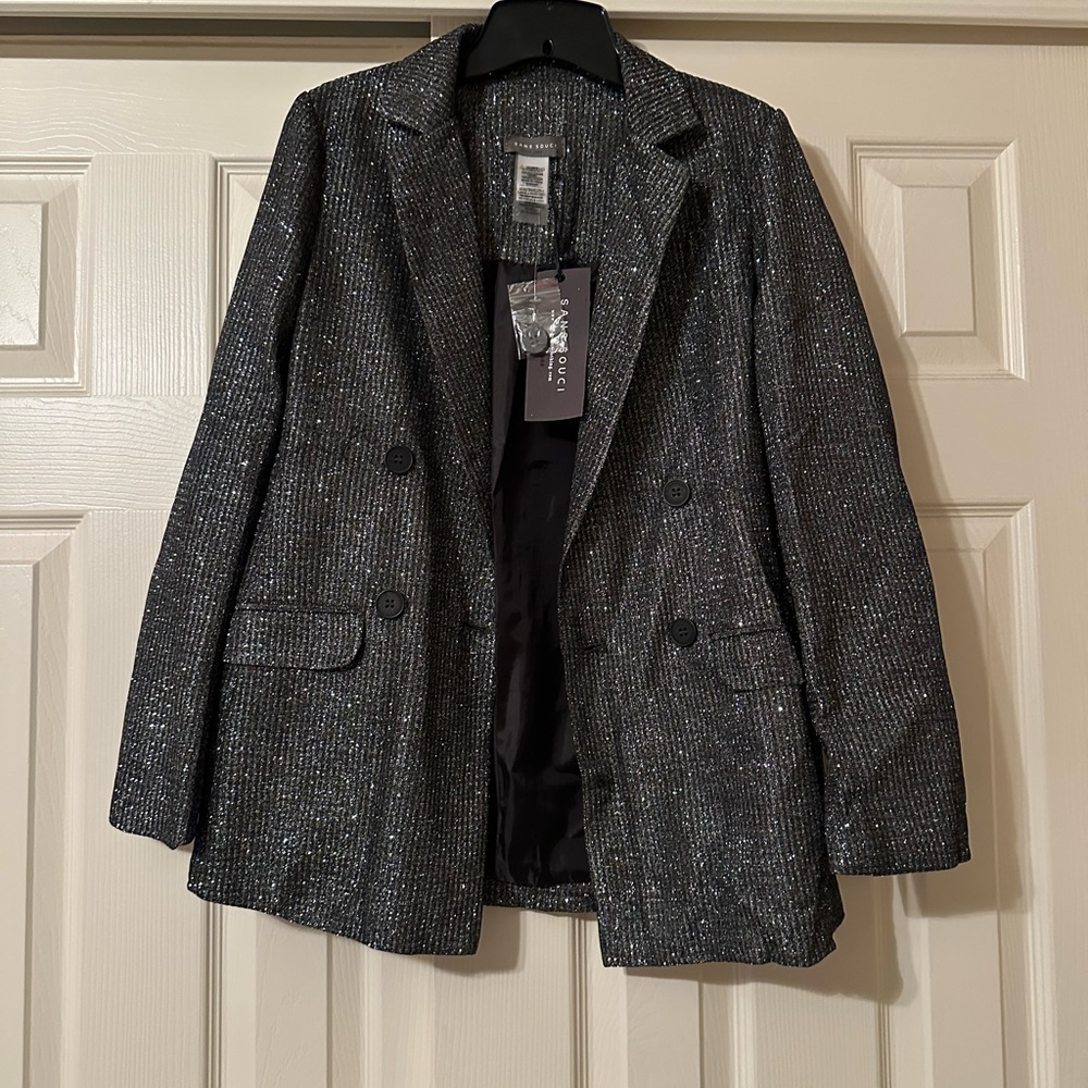 chic Sparkle Black & Silver Blazer